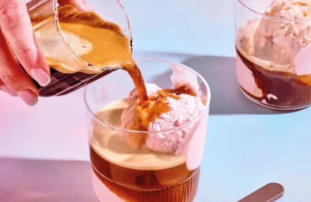 Perzik affogato